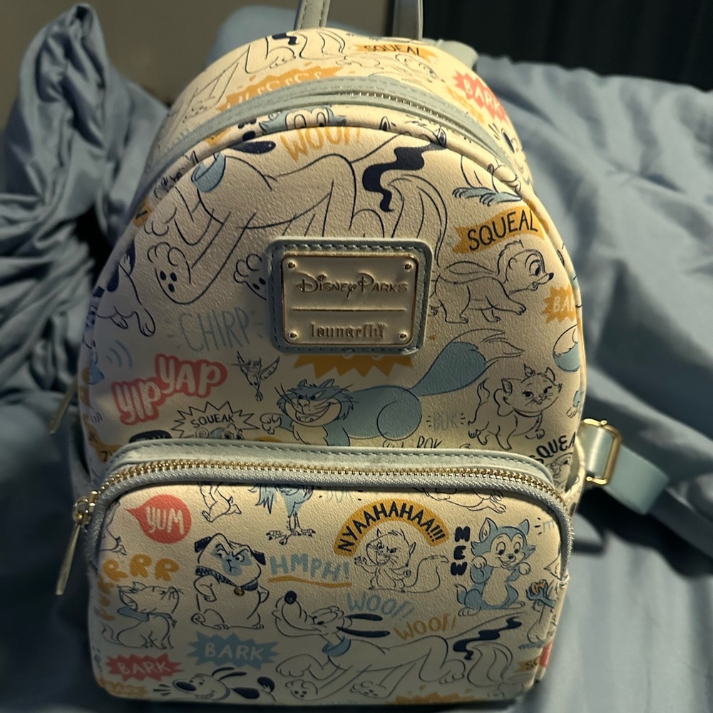 Loungefly Disney Parks Cream and Blue Backpack